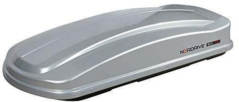 NORDRIVE N60024 Dachbox aus ABS, Silber glänzend, 530 Liter
