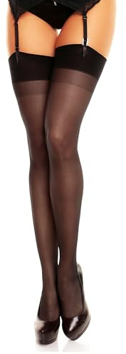 GLAMORY Damen Strapsstrümpfe Perfect 20 DEN, Schwarz (Schwarz), XX-Large (Herstellergröße: 2XL-(52-54))