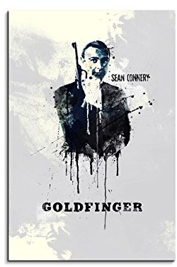 Paul Sinus Art Goldfinger 90x60cm Aquarell Art Wandbild auf Leinwand fertig gerahmt Original Unikat