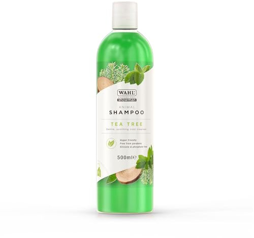 Wahl Tea Tree Animal Shampoo 500ml, 11:1 Concentrate Gentle Coat Cleanser That Comforts Skin While Cleaning & De‑Greasing, Suitable for All Animal Hair Types with 50% Recycled Bottle
