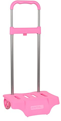 safta Carro Para Mochilas Escolares Muy ligero Ruedas Resistentes Con Asa Extraíble, Rosa Claro, 85 cm (641088905)