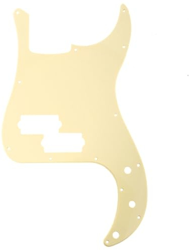 Musiclily Pro 13 Löcher P Bass Pickguard Schlagbrett 1-lagig Crème | für 4-Saiter Fender American/Mexican Standard Precision Bass