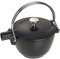 STAUB Teekanne/Wasserkessel, rund, 16,5 cm, 1,1 L, für alle Herdarten, Schwarz