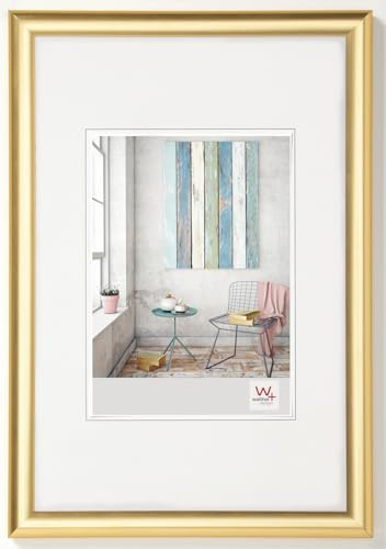 walther design Bilderrahmen gold 40 x 50 cm Trendstyle Kunststoffrahmen KP050G