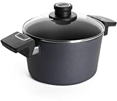 Woll Diamond Lite Casserole avec Couvercle en Verre, inductive, diamètre : 20 cm, Hauteur : 11,5 cm, 3,2 l, Convient pour Tous Les Types de Feux, Fonte d'aluminium, revêtement Anti-adhésif, Passe au