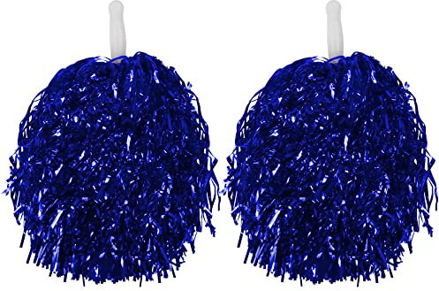 Schnoschi 2 Stück Pompons Cheerleading Cheerleader Tanzwedel Puschel 1 Paar viele Farben (Blau)