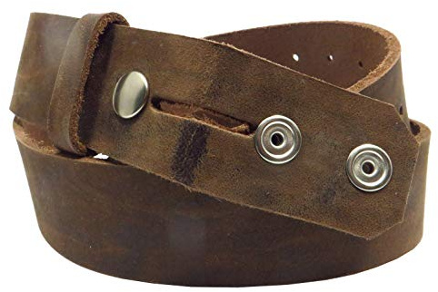 dunkelbrauner Druckknopfgürtel 4 cm breit Büffelleder aus eigener Fertigung (90)