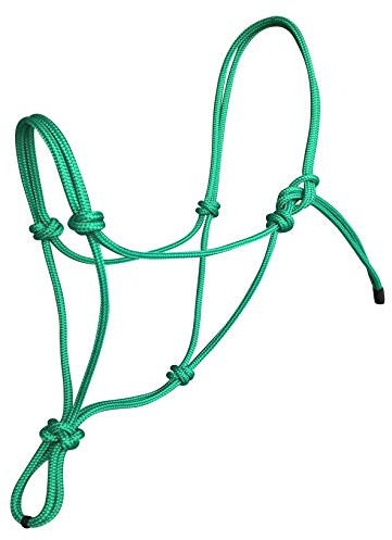 Naturlig ryttarrep hållare huvudkrage för Parelli träning i 11 storlekar - miniatyr, föl, shetland, Weanling, Pony, Cob, Arab, Full häst, extra full & Utkast/Drag gRÖN 09. Extra Full/ Warmblood