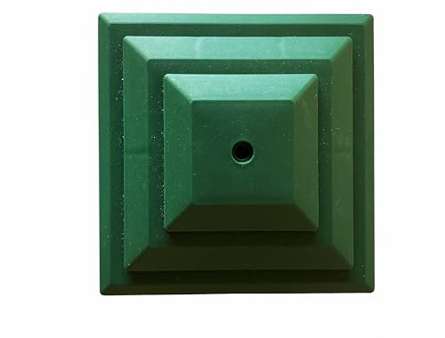 Linic Plastics Pack of 10 Green Plastic Fence Posts Caps for a 4 (100mm), Fence Post. UK Made, Rot Proof. (GT0049). Free UK Postage