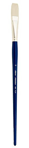 Silber Pinsel bristlon flach Langer Griff Pinsel, synthetische Borsten, Cobalt Blau, Gr. 10