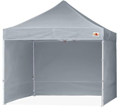 ABCCANOPY 2,5×2,5M Faltpavillon, Tragbarer und Stabiler Partyzelt, Wind- und Regendichter Gartenpavillon, mit 4 Seitenteilen, Grau