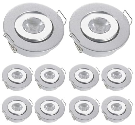 JOYINLED 10pcs 3W LED Mini Einbauleuchte Rund verstellbarer Spot Deckenlampe 220V LED-Schrankleuchte…