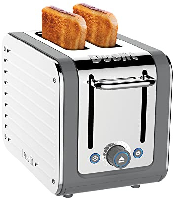 Dualit Architect 2 Slice Toaster Stainless Steel with Trim Extra-Wide Slots, Peek and Pop Function, Patented Ideal Toast Technology - Matching Kettle and Sandwich Cage Available, 26526, Grey
