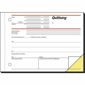Sigel Formularbuch Quittung A6 selbstdurchschreibend 2x40 Blatt