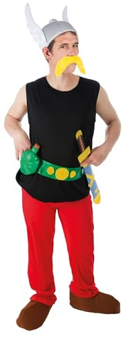 Chaks - Costume da Asterix da uomo, Carnevale e Comic Con | Costume ufficiale di Asterix, set gallico da 9 pezzi con costume, elmo, spada, barba e copriscarpe