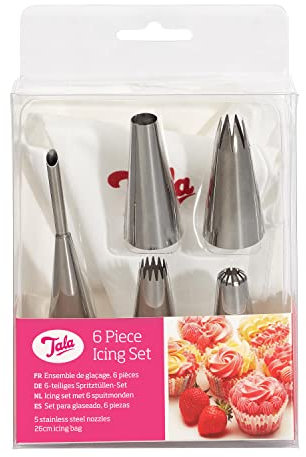 Tala 6 Piece Icing Bag Set with 5 Nozzles and Icing Bag