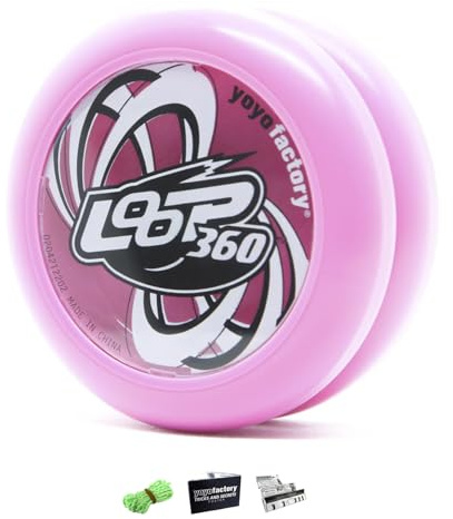 YoyoFactory Loop 360 Yo-Yo - Rosa (Genial para Principiantes, Juego Yoyo Moderno, Rodamiento de Bolas de Metal, Cuerda e Instrucciones Incluidas)