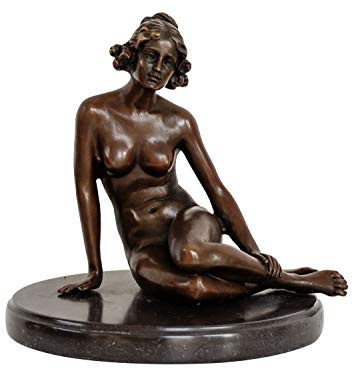 aubaho Bronzefigur erotische Kunst Erotik Frau Akt Bronze Bronzeskulptur Antik-Stil