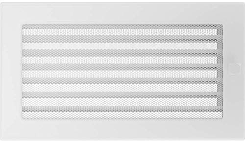 Kratki Rejilla de ventilación Rejilla de Chimenea 17cm x 30cm Blanco con persianas