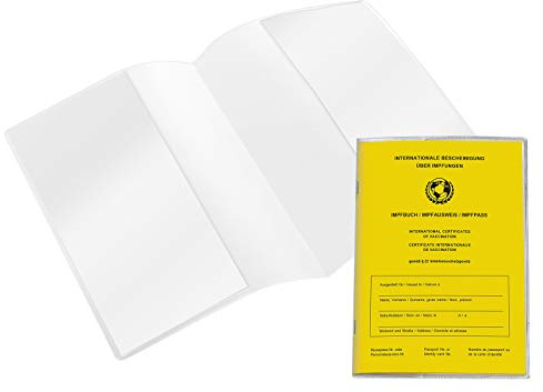 Impfpass Hülle alter Impfpass 105 x 144 mm [1 Stück] Schutzhülle Impfpasshülle für Impfausweis alt transparent klar