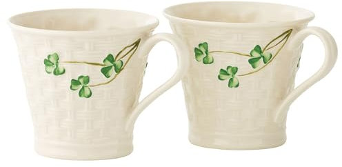 Belleek Caja 2 Piezas Tejido de Tazas Set, Multicolor