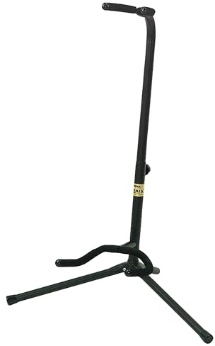 GEWA Gitarrenständer De Luxe - höhenverstellbar 60-83 cm - für Akustikgitarre und E-Gitarre - weiche Polsterung - schwarz - GS-30B
