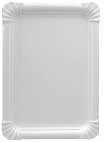 Papstar 11071 250 Pure - Bandeja Rectangular de cartón (16,5 x 20 cm), Color Blanco