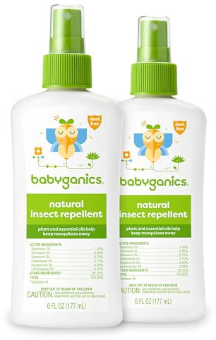Babyganics Insect Spray, 6oz, 2 pack, Made with Plant and Essential Oils, Packaging May Vary
