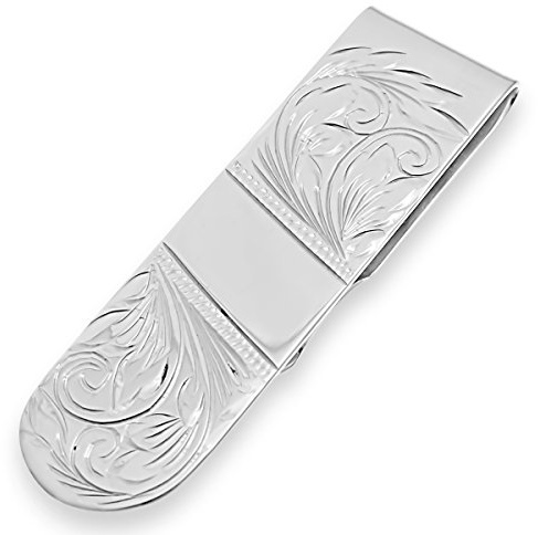 Alexander Castle Pince à Billets en Argent Massif 925 Gravée pour Homme avec Coffret Cadeau Bijoux - Cadeau Homme