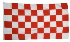 XXL Flagge Fahne Karo Rot-Weiß 150 x 250 cm