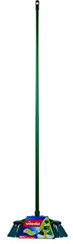 Vileda 129274 Scopa con Manico per Interni, Ogni Tipo di Sporco e di Pavimento, Verde
