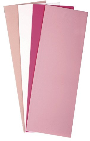 Rayher 31449000 Verzierwachs, Rosa-Töne, Set 4 Verzierwachsplatten, je 20 x 6,5 cm, Wachs zum Kerzen verzieren, Kerzenwachs, Wachsfolie