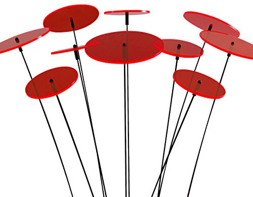 SUNPLAY Sonnenfänger-Scheiben in ROT, 10 Stück im Set, 5 Stück à 7 cm und 5 Stück à 10 cm Durchmesser + 35 cm Schwingstäbe