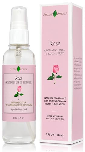 Rose Pillow and Room Spray, Natural Rose Water Spray Made with Pure Rose Essential Oils, Relaxing Home Fragrance or Bathroom Air Freshener Spray