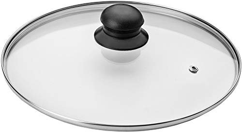 Ibili 970728 Stainless Steel Vented Silver & Black Glass Saucepan Cover Lid 28cm