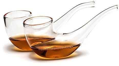 Ckb Ltd® - Set di 2 bicchieri da degustazione per brandy a forma di pipa, con boccaglio stretto per accentuare il sapore, capienza: 75 ml