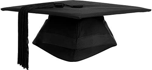 Ashington Gowns Fitted Graduation Cap Fitted with Tassel - Black