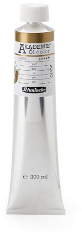 Schmincke – AKADEMIE® Öl color, feine Künstler-Ölfarben, Gold, 41 802 015, 200 ml Tube, höchst lichtecht, Ölmalerei