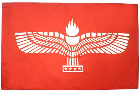 AZ FLAG - Flagge Aramäische Syrische - 150x90 cm - Semitischen Fahne 90 x 150 Cm Scheide Für Mast - Flaggen