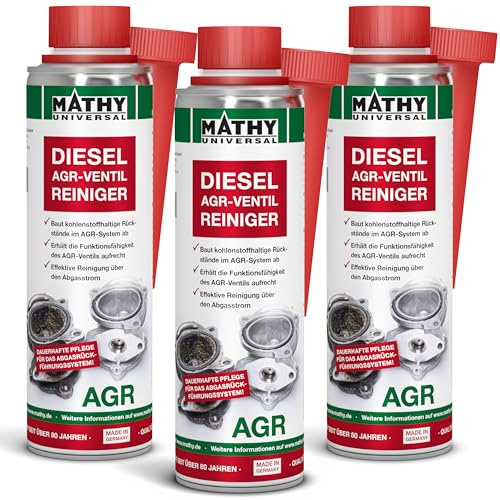 MATHY-AGR Diesel Abgasrückführventil Reiniger, 3 x 300ml, Dieseladditiv | Hochwirksames Additiv zur Reinigung des Abgassystems, Reduziert Verkokung im AGR Ventil, Kraftstoffadditiv für Dieselmotoren