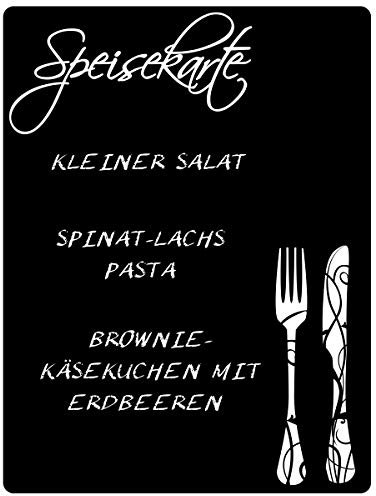 Wandkings Wandtattoo Speisekarte Tafel aus Tafelfolie 99 x 132 cm, schwarz, selbstklebend