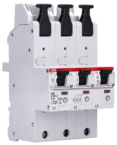S751/3-E63 | E-Charakteristik, 25kA Schaltvermögen, Montage auf 40mm Hutschiene IP20 Schutz 2CDS781001R4632