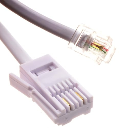kenable BT to RJ11 Modem Cable for Dial-Up 56K Modems and Sky Boxes 2 Wire White 3m