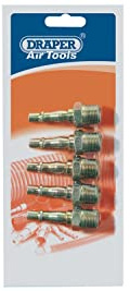 Draper 3/8 BSP Male Thread PCL Air Line Adaptor (Pack of 5) 25835
