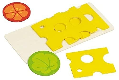 Goki 51811 - Kaufläden und Zubehör - Käseaufschnitt 4 Scheiben, 1 Salatblatt, 1 Tomate