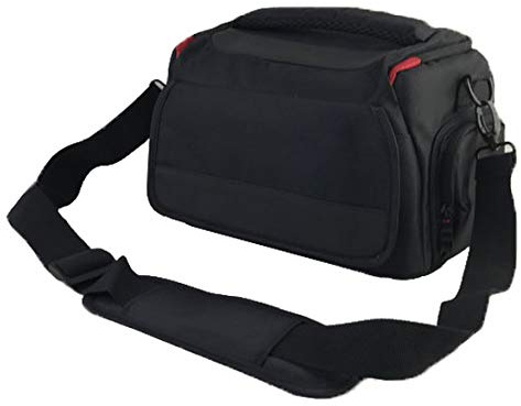 bw & h DSLR Camera Shoulder Bag Case for Nikon D5600 D3400 D3500 D7500 D500 D750 D800 D850 D7200 D90 (Black)