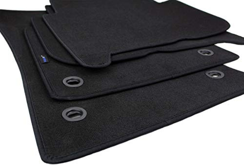 kfz-premiumteile24 Fußmatten Kompatibel mit Touran (1T 1T3) Baujahr 02/2003-08/2015 Velours Automatten Stoffmatten Premium Qualität Schwarz Drehknebel Oval 4-teilig