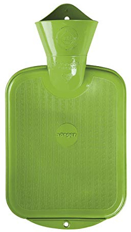 Sänger Wärmflasche 0,8 Liter Gummi Apfelgrün, Naturgummi, Premium Gummiwärmflasche, Wärmeflasche Kinder geeignet