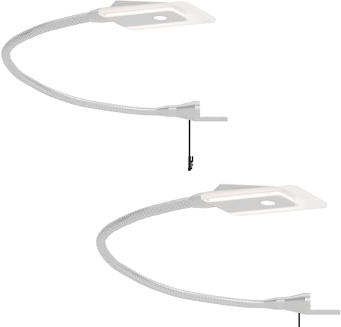 kalb Material für Möbel LED Bettleuchte Leseleuchte Flexleuchte Nachttischlampe Leselampe Nachtlicht, Modell:2er SET silbergrau