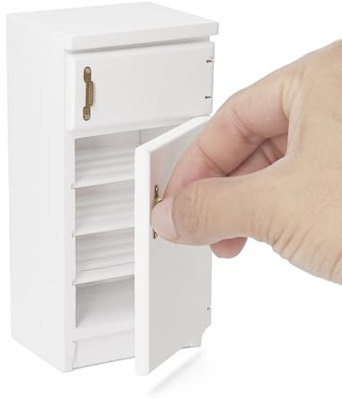Odoria 1/12 Miniatur Kühlschrank Puppenhaus Küche Möbel Zubehör, Weiß